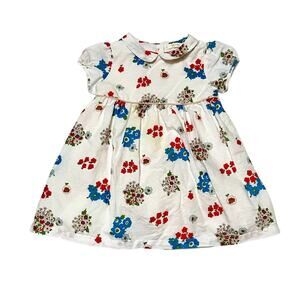 Baby Boden Linen Blend Floral Dress Size 2/3